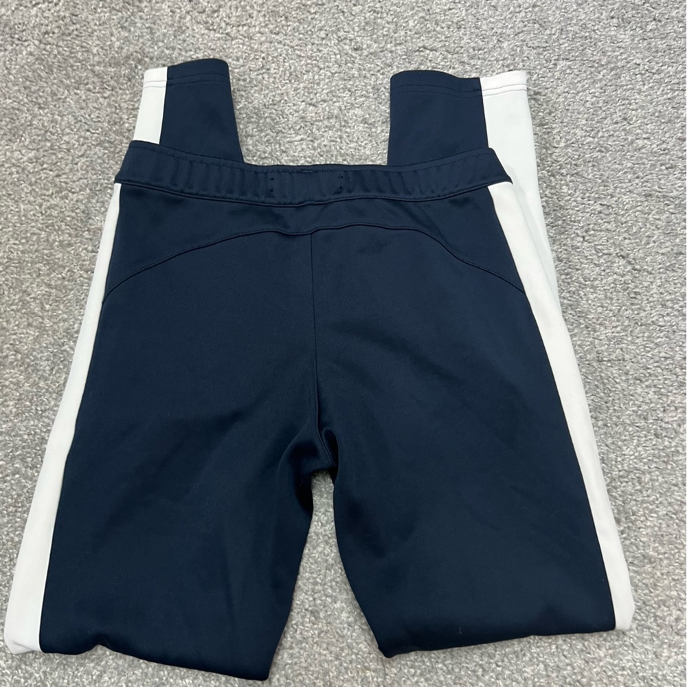Tory Burch Sport Sweatpants Women XS Blue White Athleisure Track Pants Ankle Zip - Picture 9 of 10